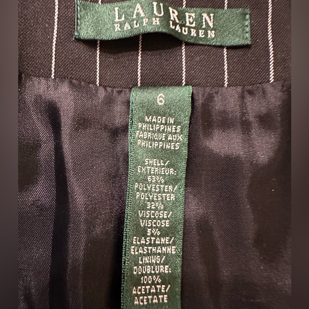 Lauren Ralph Lauren Black Pinstripe Blazer - Picture 3 of 15